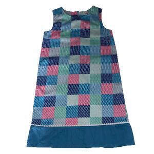 Vineyard Vines Girls Shift Dress Whale Print Patch Shift Dress Size 8 Multicolor